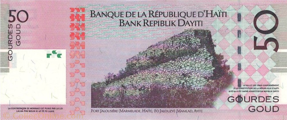 banknote north america haiti 50 gourdes