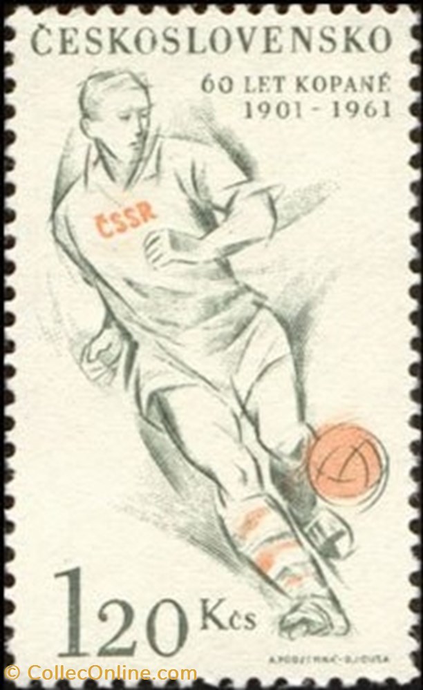 Propagace 60.výročí založení kopané v ČSSR stamp europe czechoslovakium propagace 60 vyroci zalozeni kopane v cssr