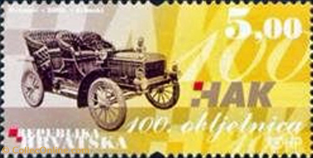 stamp europe croatium 100th anniversary of the croatian automobile club hak