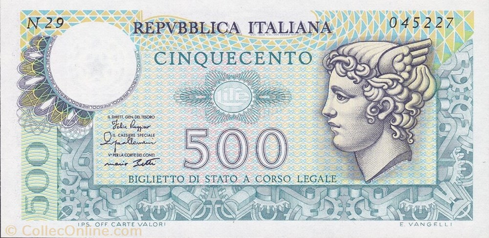 banknote europe italy 500 lire