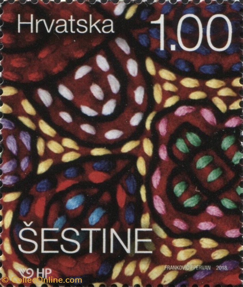 stamp europe croatium traditional folk costumes