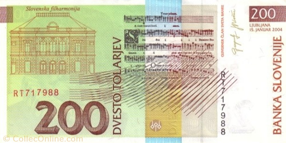 200 Tolarjev banknote europe slovenium 200 tolarjev