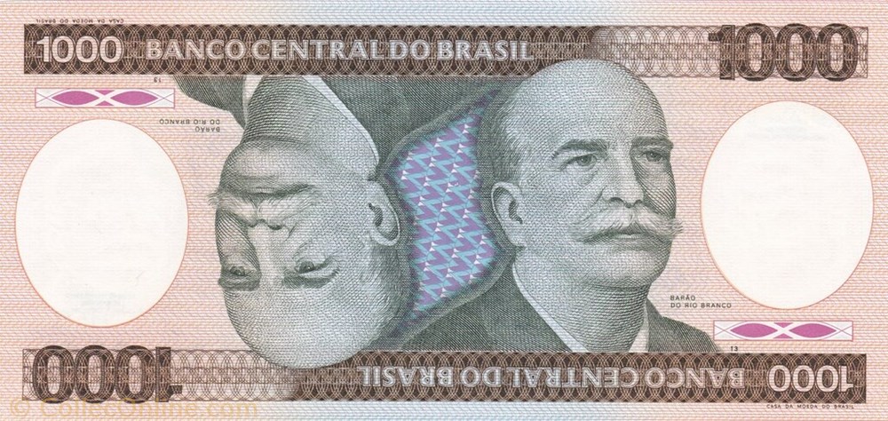 1,000 Cruzeiros banknote south america brazil 1 000 cruzeiros