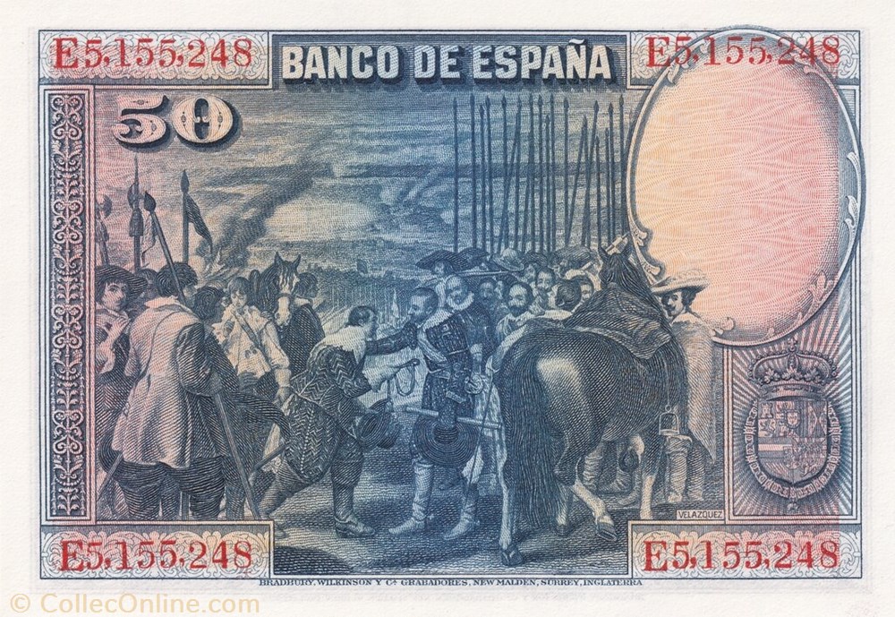 banknote europe spain 50 pesetas