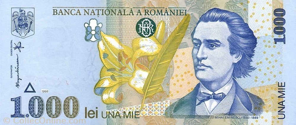 1,000 Lei banknote europe romanium 1 000 lei