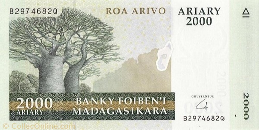 2,000 Ariary banknote africa madagascar 2 000 ariary