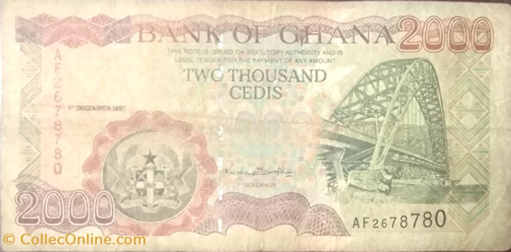 2,000 Ghanaian cedi banknote africa 2 000 ghanaian cedi