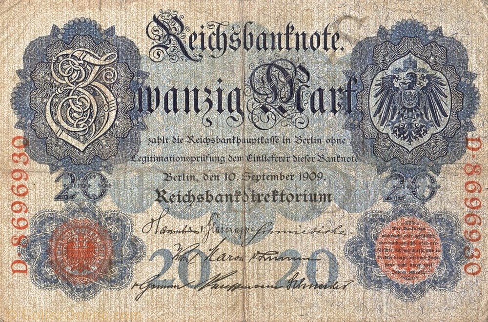 banknote europe germany 20 mark