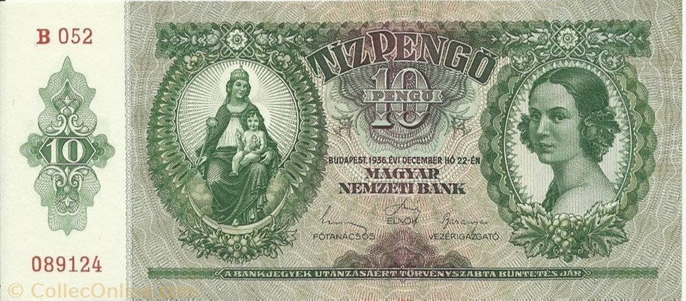 10 Pengő banknote europe hungary 10 pengo
