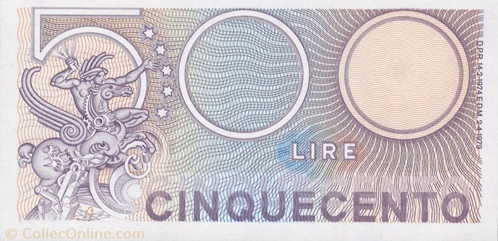banknote europe italy 500 lire