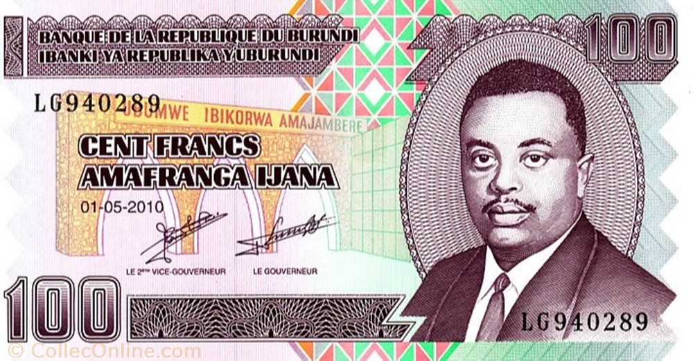 banknote africa burundi 100 francs