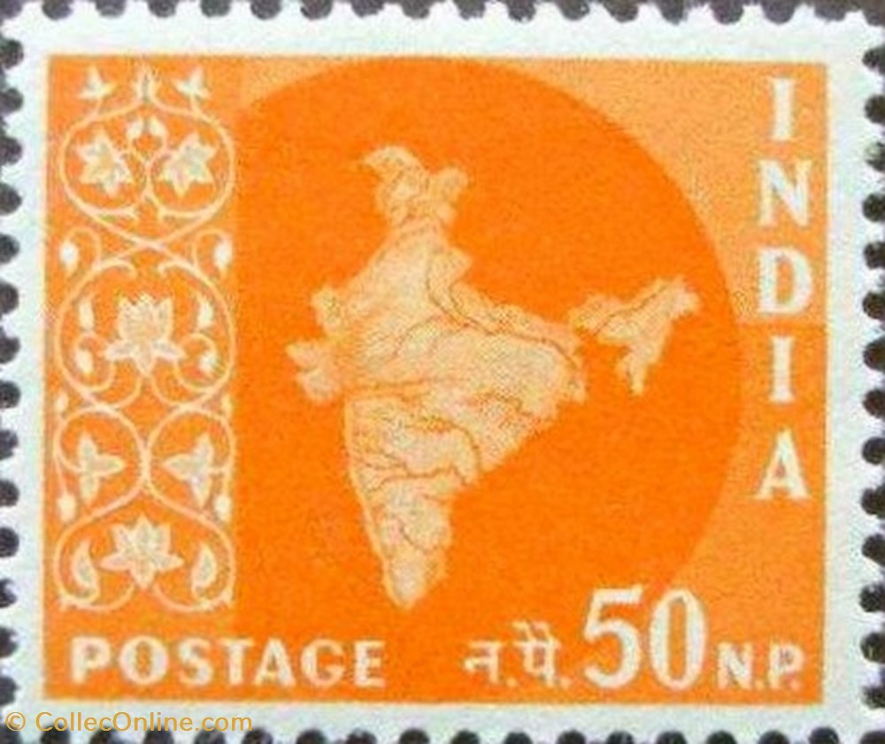 Map of India stamp asie indium map of india