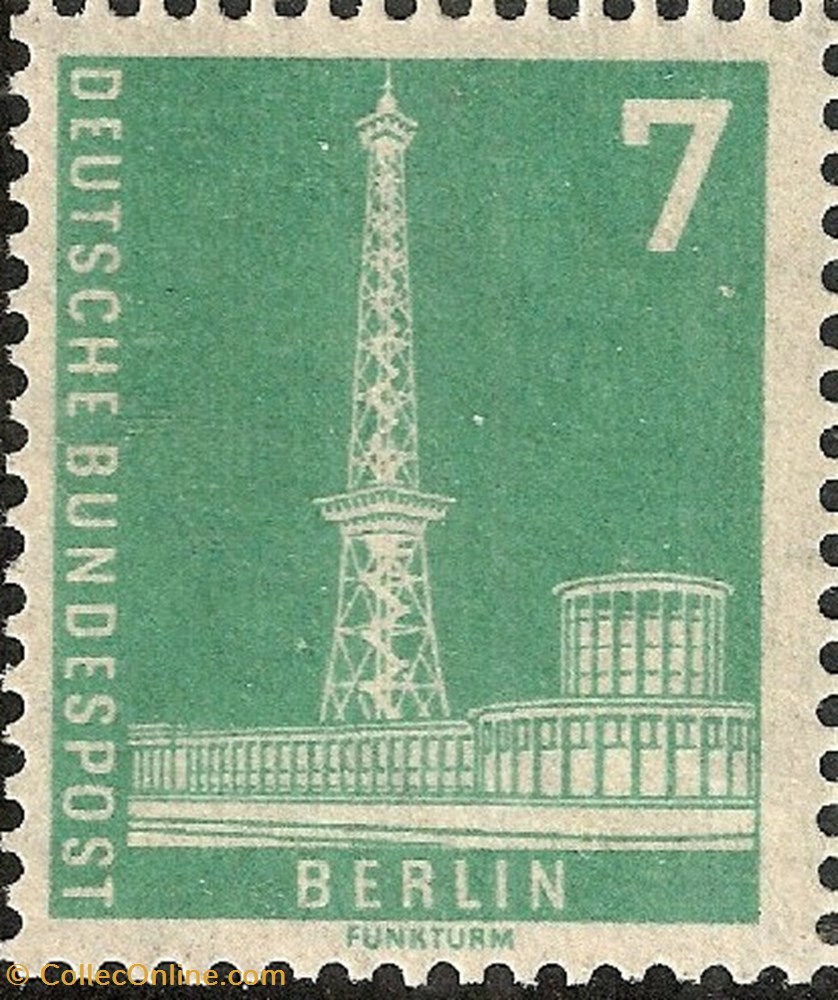 Radio tower and exhibition halls stamp europe germany radio tower and exhibition halls