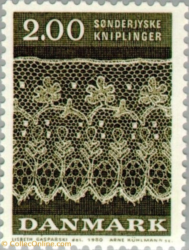 Lace Pattern stamp europe denmark lace pattern