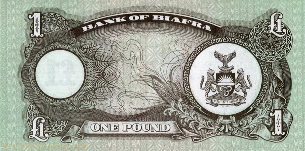banknote africa biafra 1 pound