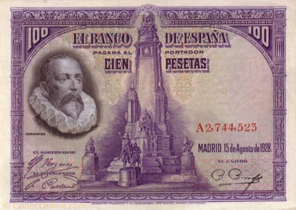 banknote europe spain 100 pesetas