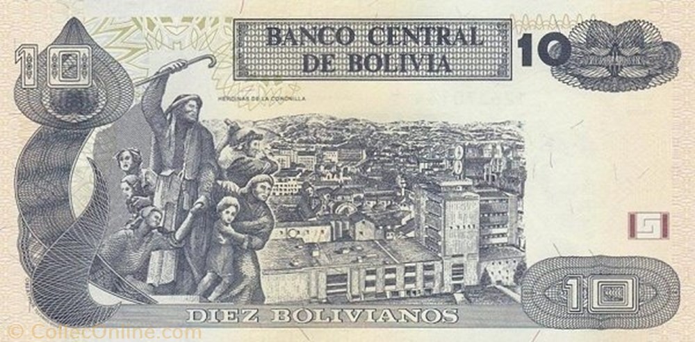 banknote south america bolivium 10 bolivianos