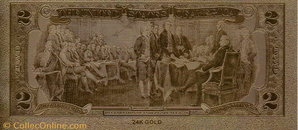 2 Golden Dollar banknote token united state 2 golden dollar