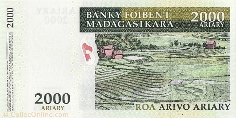 2,000 Ariary banknote africa madagascar 2 000 ariary