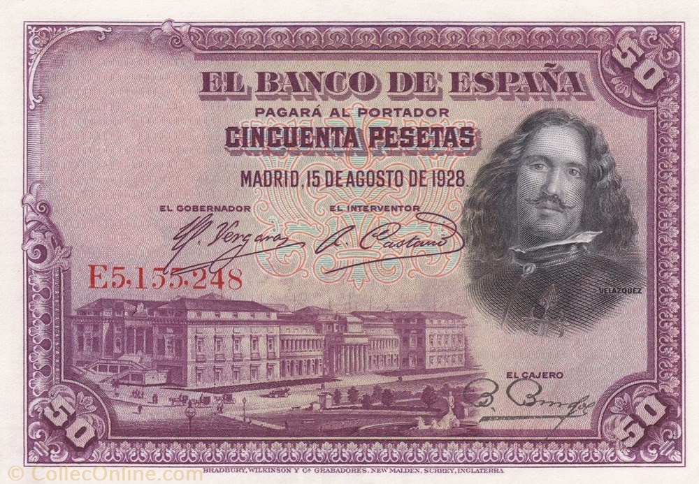 banknote europe spain 50 pesetas