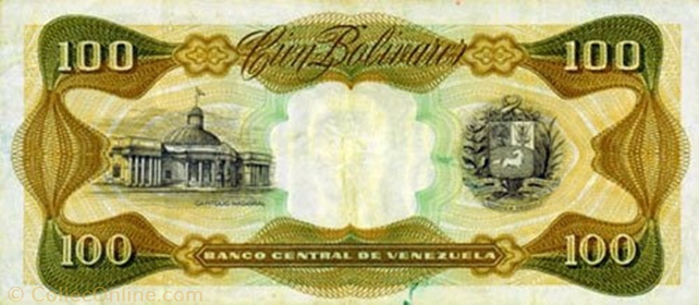 banknote south america venezuela 100 bolivares