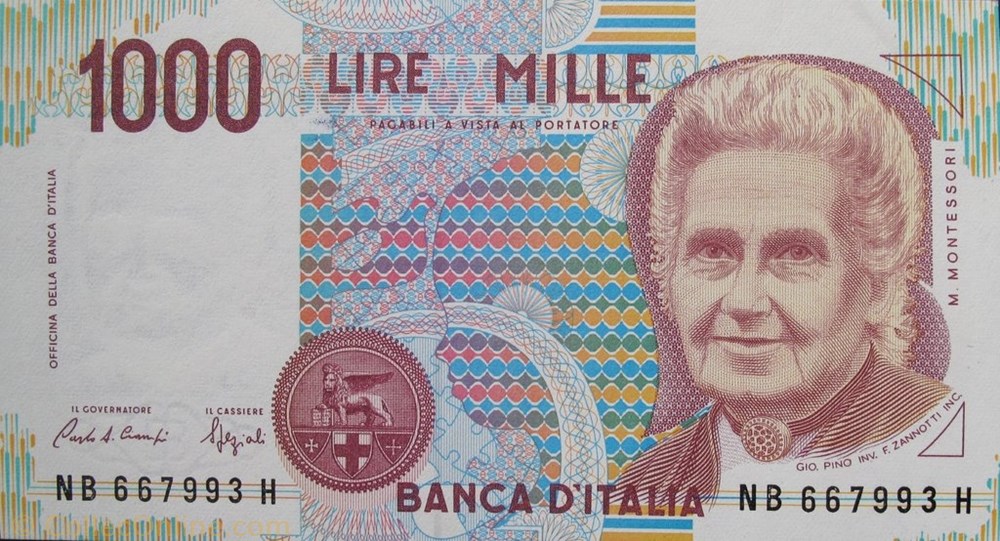banknote europe italy 1 000 lire