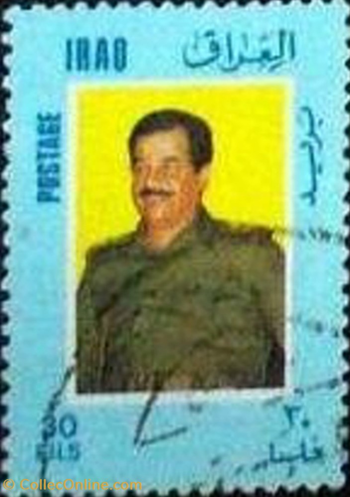 President Saddam Hussein stamp asie iraq president saddam hussein