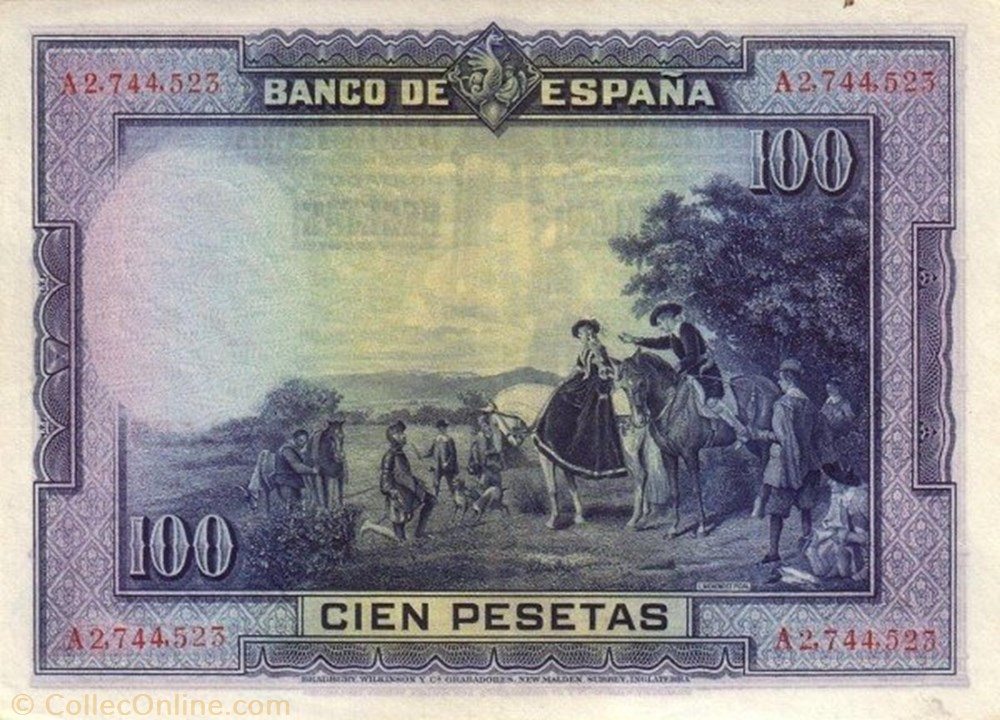 banknote europe spain 100 pesetas