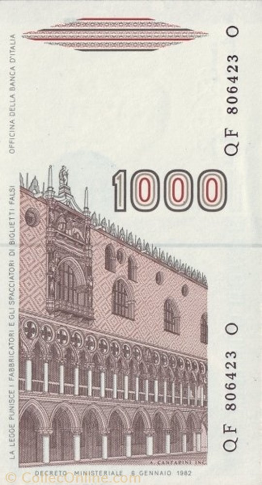 1,000 Lire banknote europe italy 1 000 lire