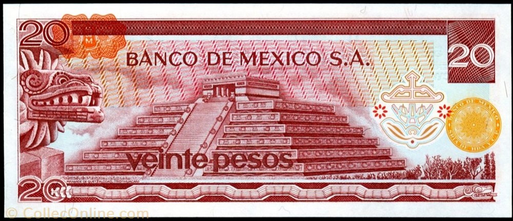 banknote north america mexico 20 pesos