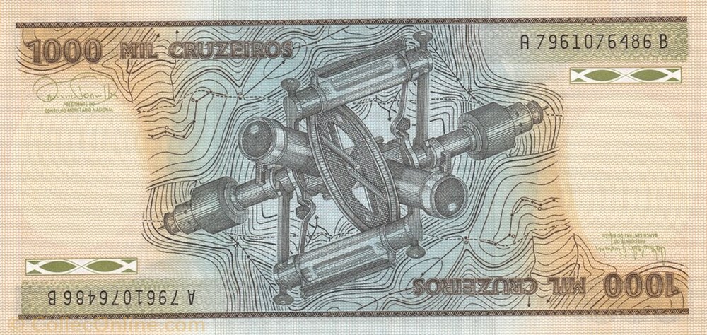 1,000 Cruzeiros banknote south america brazil 1 000 cruzeiros