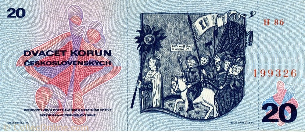 20 Korun banknote europe czechoslovakium 20 korun
