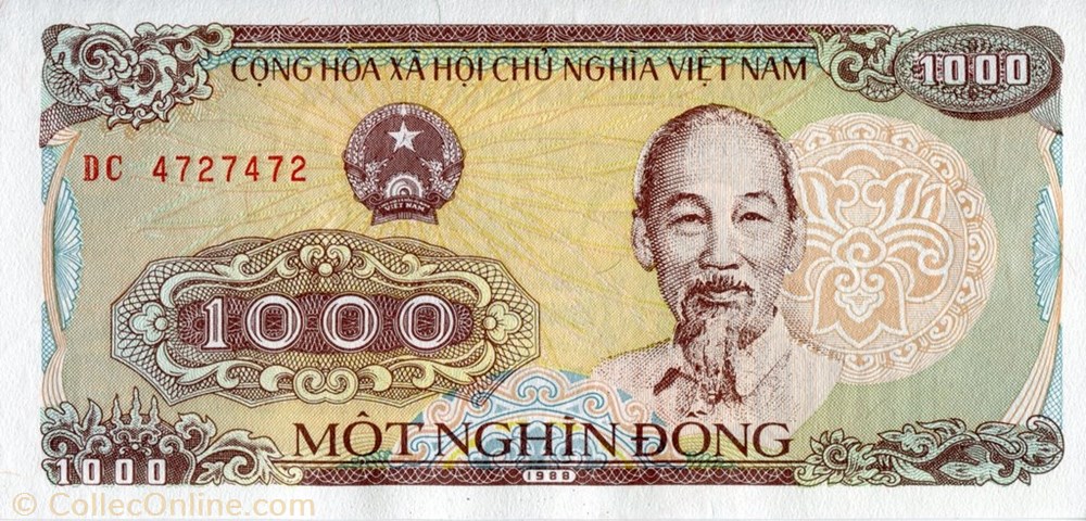 1,000 Đồng banknote asium vietnam 1 000 ong