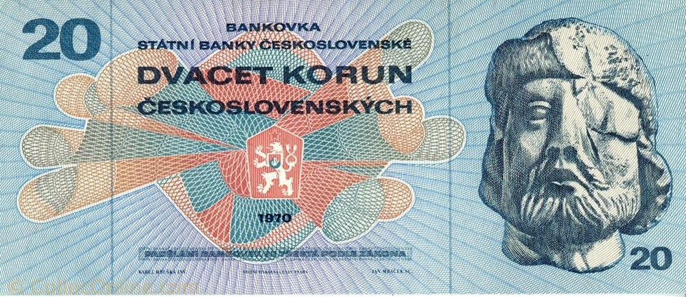 20 Korun banknote europe czechoslovakium 20 korun