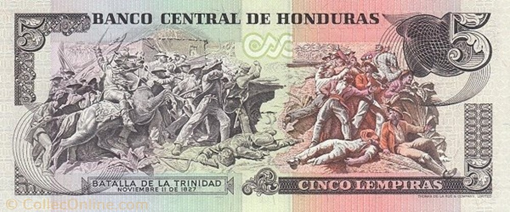 banknote north america hondura 5 lempiras
