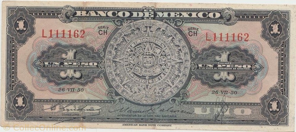 1 Peso banknote north america mexico 1 peso