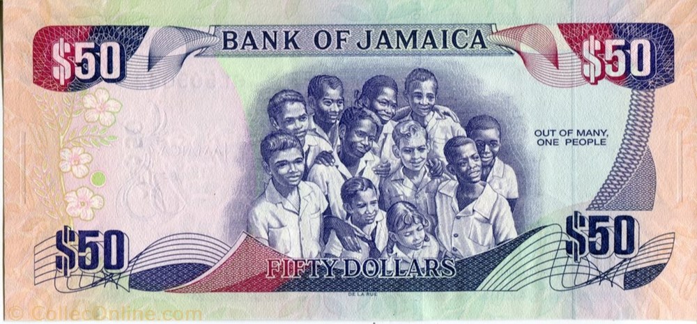 banknote north america jamaica 50 dollars