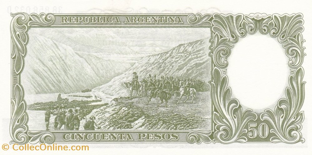 banknote south america argentina 50 pesos
