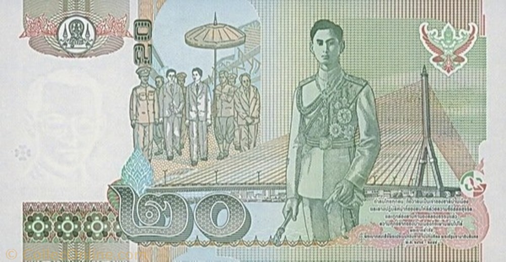 banknote asium thailand 20 baht
