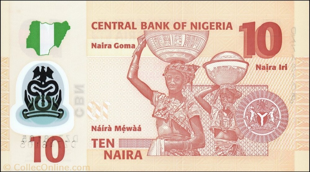 banknote africa nigerium 10 naira