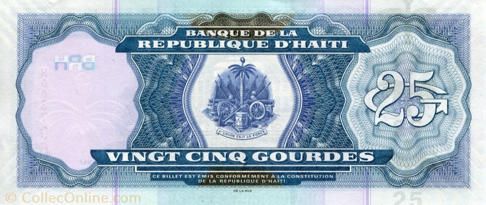 banknote north america haiti 25 gourdes