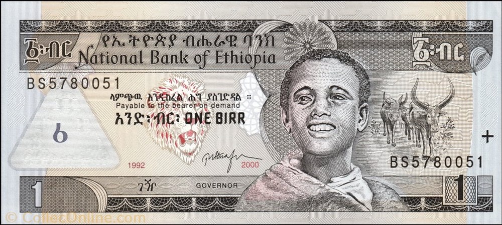 1 Birr banknote africa ethiopium 1 birr
