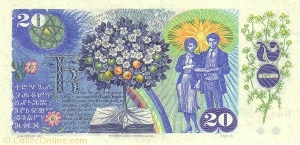 20 Korun banknote europe czechoslovakium 20 korun