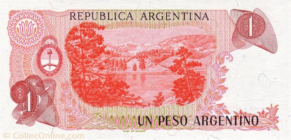 banknote south america argentina 1 peso argentino