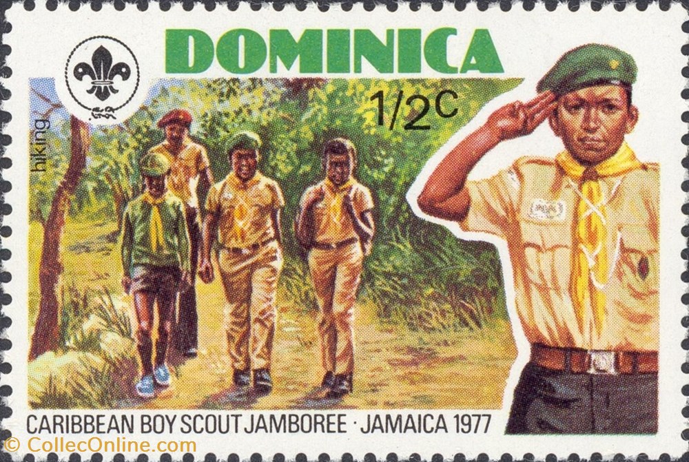 Boy Scout on hike stamp america dominique boy scout on hike