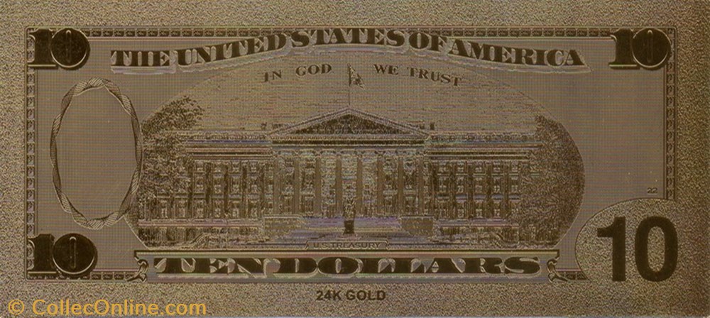 10 Golden Dollar banknote token united state 10 golden dollar