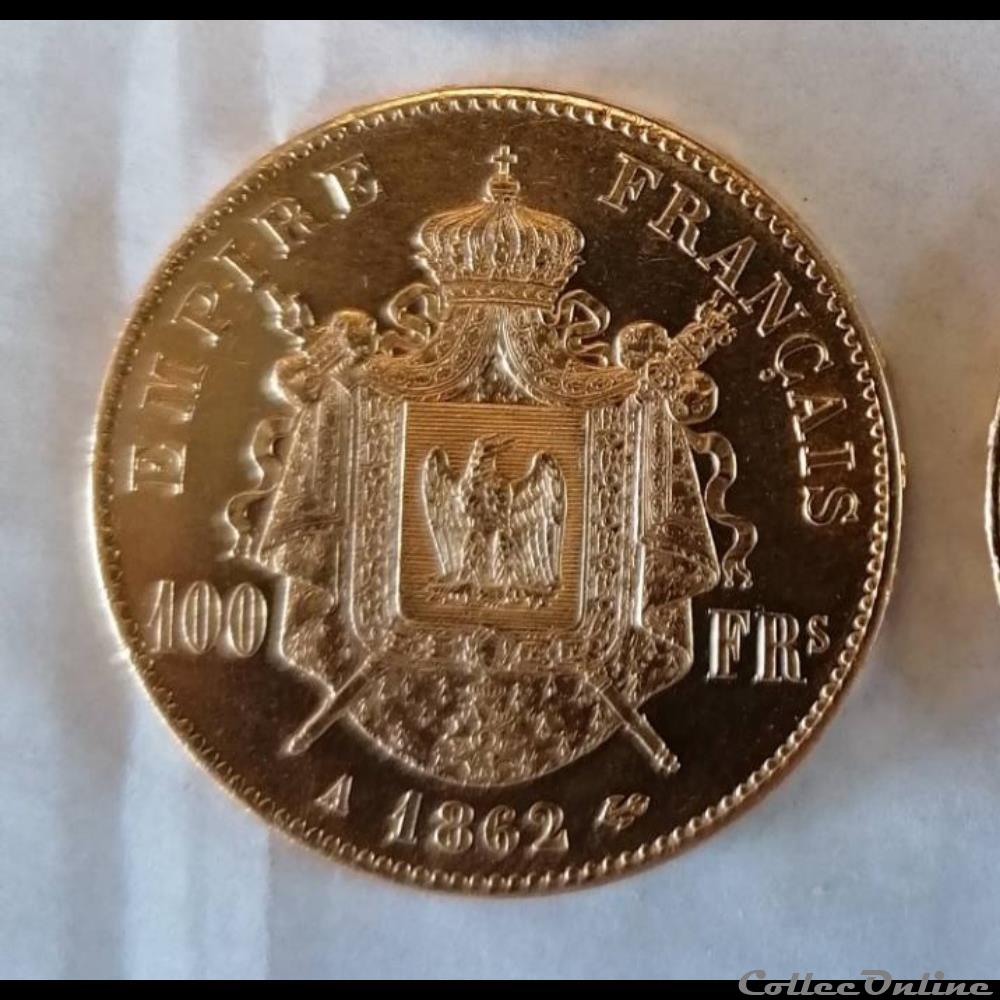 100 francs Napoléon 1862 A 3 monnaie france moderne 100 francs napoleon 1862 a