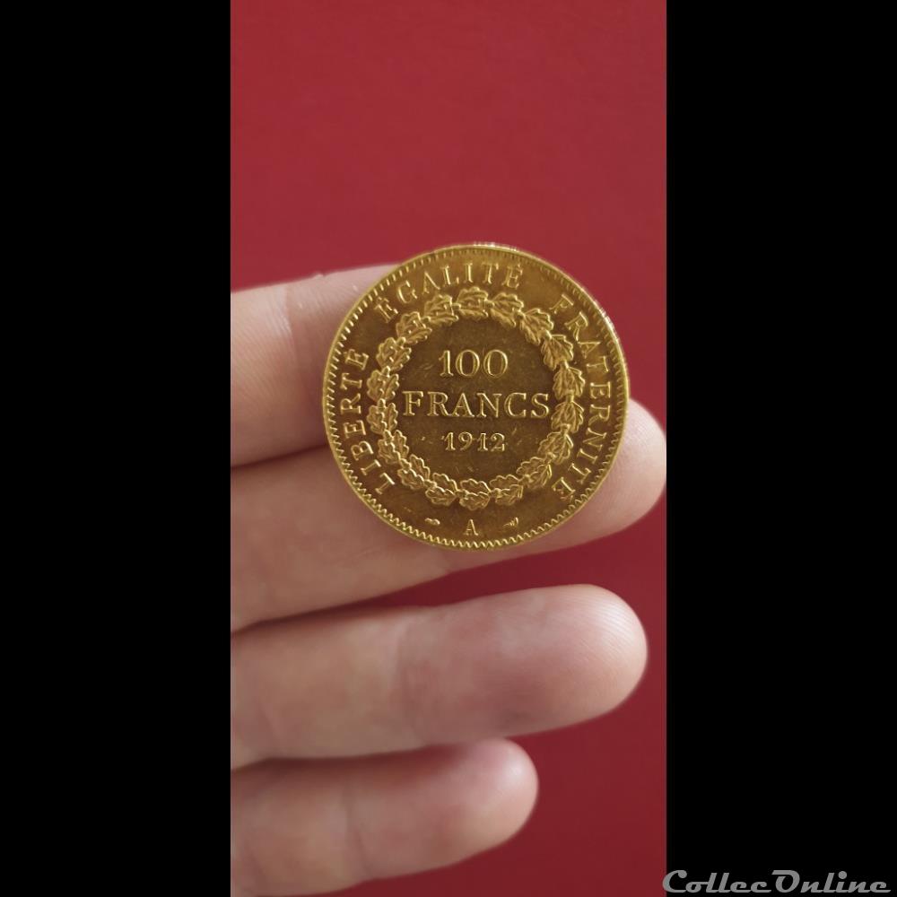 100 francs Genie 1912 A monnaie france moderne 100 francs genie 1912 a
