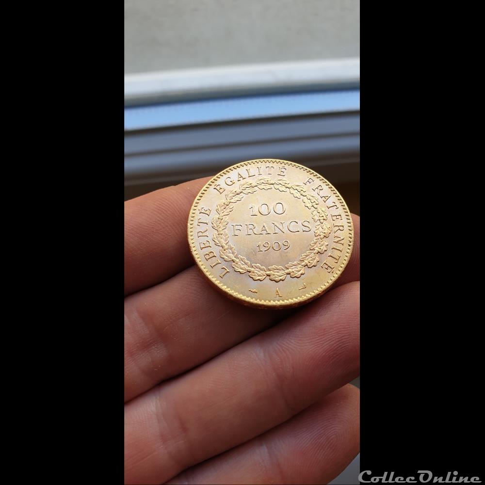 100 francs Genie 1909 A monnaie france moderne 100 francs genie 1909 a