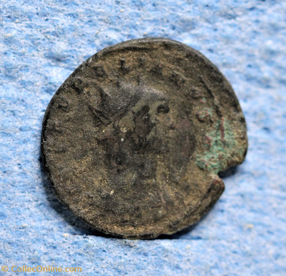 Aurélien Antoninien - Avers : IMP AVRELIANVS AVG - Revers : FORTVNA - REDVX/ -|-// *C monnaie antique jc ap romaine republicaine imperiale aurelien antoninien avers imp avrelianvs avg revers fortvna redvx c